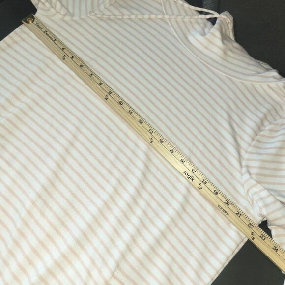 Haven Pink Striped French Terry Cowl Neck Sweater XL - Picture 7 of 9